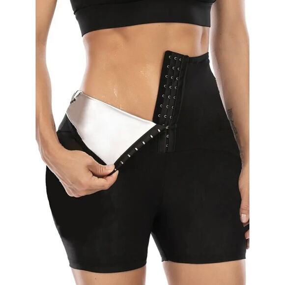 Sauna Sweat Shorts for Women – High Waist Tummy Control Shaper Pants Lifting - Picture 3 of 5